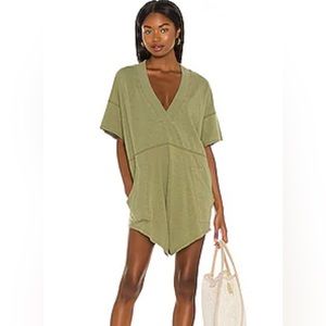 Free People "Why Not" Olive Green Romper (size medium)